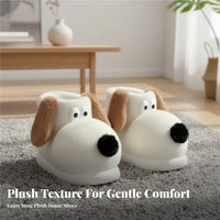 Winter Cartoon Dog House Slippers, Plush Boots, Non-Slip, Unisex, Indoor Outdoor, Warm