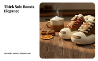 Warm Winter Boots, Fleece-Lined, Thick Sole, Gingerbread Man Cartoon, Unisex