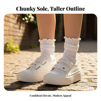 Cream Bread Shoes, Chunky Sole, Soft Bottom, Cute Big Head, Hook and Loop Closure, Women's Comfortable Shoes, 2025 New