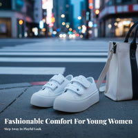 Cream Bread Shoes, Chunky Sole, Soft Bottom, Cute Big Head, Hook and Loop Closure, Women's Comfortable Shoes, 2025 New