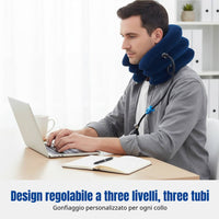 Cervical Traction Device, Inflatable, Soft Plush, Adjustable, Random Color