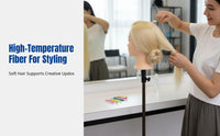 Braiding Practice Mannequin Head, Hairdressing Dummy, Long High Temp Fiber Hair, Makeup Styling, Multiple Color Options