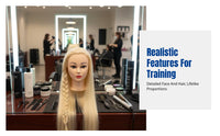 Braiding Practice Mannequin Head, Hairdressing Dummy, Long High Temp Fiber Hair, Makeup Styling, Multiple Color Options