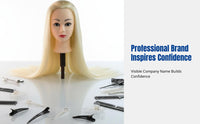 Braiding Practice Mannequin Head, Hairdressing Dummy, Long High Temp Fiber Hair, Makeup Styling, Multiple Color Options