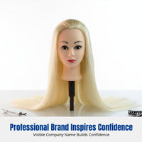 Braiding Practice Mannequin Head, Hairdressing Dummy, Long High Temp Fiber Hair, Makeup Styling, Multiple Color Options