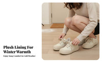 Milk Cream Plush Sneakers, Women's Winter Thick Sole, Round Toe, Chic Korean Style, Cute Bread Shoe