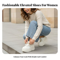 Chic Platform Athletic Shoes, Thick Sole Cream Sneakers, Korean Style, Autumn Collection, Women's Versatile Bread Shoes