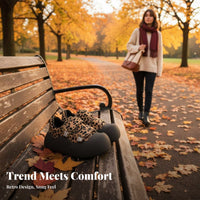 Spotted Print Platform Loafers, Women's Retro Chunky Sole, Autumn Casual Shoes