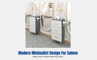 Salon Trolley Cart, Multi-Functional Drawer Storage Cabinet, Hairdressing Tool Organizer for Barbershop, Beauty Studio, Spa