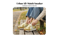 Women's Retro German Yellow Chunky Sole sneakers, Autumn collection, Comfortable mesh, Lace-Up, everyday wear