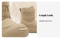 Plush Lined Winter Boots, Waterproof Thick Sole, Unisex, Trendy Winter Shoes