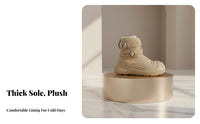Plush Lined Winter Boots, Waterproof Thick Sole, Unisex, Trendy Winter Shoes