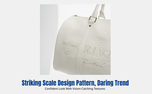 Travel Duffel Bag, Large Capacity, Snake Pattern, Unisex Gym Tote, Stylish Embossed PU