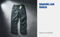 Outdoor Fleece Lined Utility Pants, Windproof Waterproof Utility Pants, Winter Warm Unisex Hiking Trousers, Multi-Pocket Relaxed