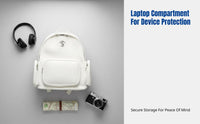 Backpack, Faux Leather Texture, Large Capacity, Waterproof, Unisex, Travel, Fits 17" Laptop, Urban Style