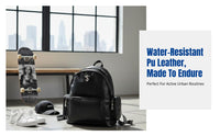 Backpack, Faux Leather Texture, Large Capacity, Waterproof, Unisex, Travel, Fits 17" Laptop, Urban Style