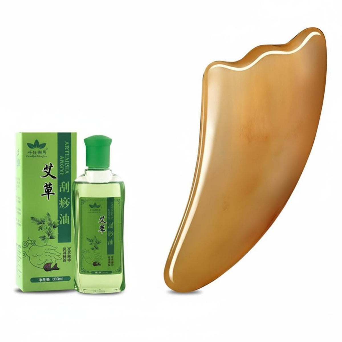 Ox Horn Gua Sha Board, Full Body Massage Tool, Facial Slimming, Shoulder and Neck Relief, Spa and Home Use