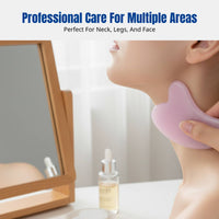 Pink Crystal Gua Sha Board, Face Lifting Scraping Tool, Eye Massage Beauty Accessory for Neck, Legs