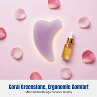 Pink Crystal Gua Sha Board, Face Lifting Scraping Tool, Eye Massage Beauty Accessory for Neck, Legs
