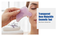 Pink Crystal Gua Sha Board, Face Lifting Scraping Tool, Eye Massage Beauty Accessory for Neck, Legs
