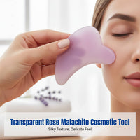 Pink Crystal Gua Sha Board, Face Lifting Scraping Tool, Eye Massage Beauty Accessory for Neck, Legs