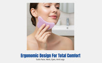 Pink Crystal Gua Sha Board, Face Lifting Scraping Tool, Eye Massage Beauty Accessory for Neck, Legs