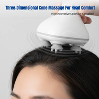Scalp Massager, Electric Head, Wet & Dry, Vibration Kneading, LED Red Light, IPX7 Waterproof, Home Wellness
