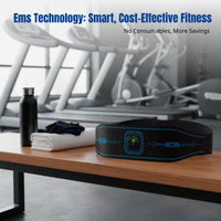 EMS Waist Slimming Belt, Adjustable Intensity, Portable Abdominal Trainer