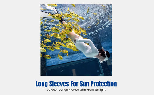 Women's One-Piece Swimsuit, Alabaster, Long Sleeve, Backless, Sun Protection, Quick Dry, For Surfing, Diving