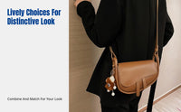 DIY Hand-Sewn Saddle Bag Kit, Stylish Multicolor Shoulder Bag, Textured PU Underarm Bag for Women, Urban Chic Crossbody