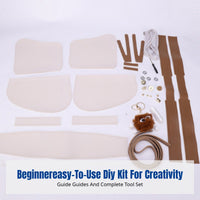 DIY Hand-Sewn Saddle Bag Kit, Stylish Multicolor Shoulder Bag, Textured PU Underarm Bag for Women, Urban Chic Crossbody