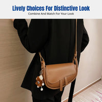 DIY Hand-Sewn Saddle Bag Kit, Stylish Multicolor Shoulder Bag, Textured PU Underarm Bag for Women, Urban Chic Crossbody