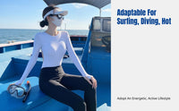 Alabaster One-Piece Swimsuit, Long Sleeve, Backless Rash Guard, Sun Protection, Quick Dry, Surfing, Diving, Thermal, Women