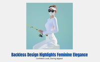 Alabaster One-Piece Swimsuit, Long Sleeve, Backless Rash Guard, Sun Protection, Quick Dry, Surfing, Diving, Thermal, Women