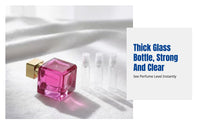 Square Glass Perfume Bottle, Press Spray, Refillable, Minimalist Design, Custom Logo, Thick Glass, Travel Friendly