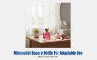 Square Glass Perfume Bottle, Press Spray, Refillable, Minimalist Design, Custom Logo, Thick Glass, Travel Friendly