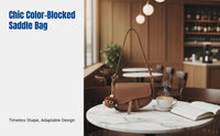 DIY Hand-Stitch Saddle Bag Kit, Stylish Contrast Color PU Leather, Underarm Bag for Women, Single Shoulder, Urban Chic