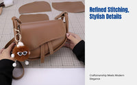 DIY Hand-Stitch Saddle Bag Kit, Stylish Contrast Color PU Leather, Underarm Bag for Women, Single Shoulder, Urban Chic