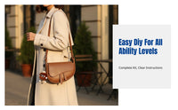 DIY Hand-Stitch Saddle Bag Kit, Stylish Contrast Color PU Leather, Underarm Bag for Women, Single Shoulder, Urban Chic