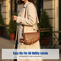 DIY Hand-Stitch Saddle Bag Kit, Stylish Contrast Color PU Leather, Underarm Bag for Women, Single Shoulder, Urban Chic