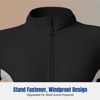 Stretch Jacket, coral color contrast, stand collar, close fit, highly breathable, running and cycling top for women