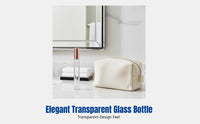 Square Transparent Perfume Spray Bottle, Glass, Press-Type, Travel Sample Bottle with Cap