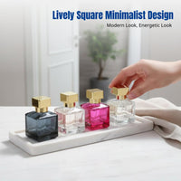 Square Glass Perfume Bottle, Press Spray, Refillable, Customizable Insignia