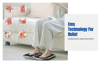 Low Vibration EMS Foot Massager, Infrared Therapy, Adjustable Strength, Certified, Portable for Workplace and Travel