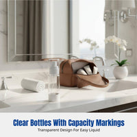 Vacuum Travel Dispensing Bottle Set, AS Resin, Press Pump Spray Bottle, Portable Cosmetic Lotion Container, Multi-Size,