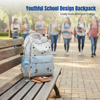 Cartoon Dachshund Student Backpack, School Bag, Outdoor Travel, Multicolor, Unisex, Large Capacity, Nylon, Laptop Compartment