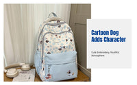 Cartoon Dachshund Student Backpack, School Bag, Outdoor Travel, Multicolor, Unisex, Large Capacity, Nylon, Laptop Compartment