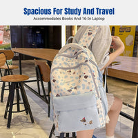 Cartoon Dachshund Student Backpack, School Bag, Outdoor Travel, Multicolor, Unisex, Large Capacity, Nylon, Laptop Compartment
