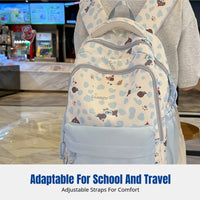 Cartoon Dachshund Student Backpack, School Bag, Outdoor Travel, Multicolor, Unisex, Large Capacity, Nylon, Laptop Compartment