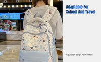 Cartoon Dachshund Student Backpack, School Bag, Outdoor Travel, Multicolor, Unisex, Large Capacity, Nylon, Laptop Compartment